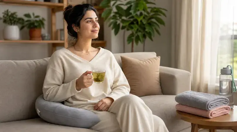 نشستن روی بالشتک نرم برای کاهش سوزش بخیه زایمان طبیعی
