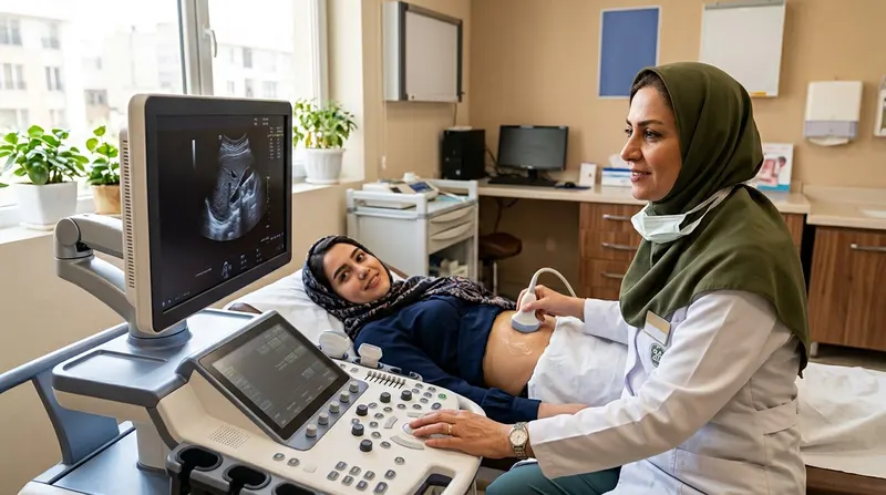 سونوگرافی برای تشخیص علت عقب افتادن پریود و بزرگ شدن شکم و درد زیر شکم
